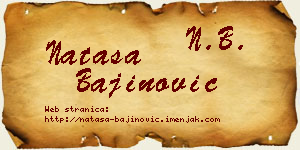 Nataša Bajinović vizit kartica